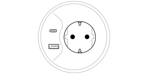 Mediabox M071 Schuko (1x230V, 1xUSB A charger, 1xUSB C charger) x 2